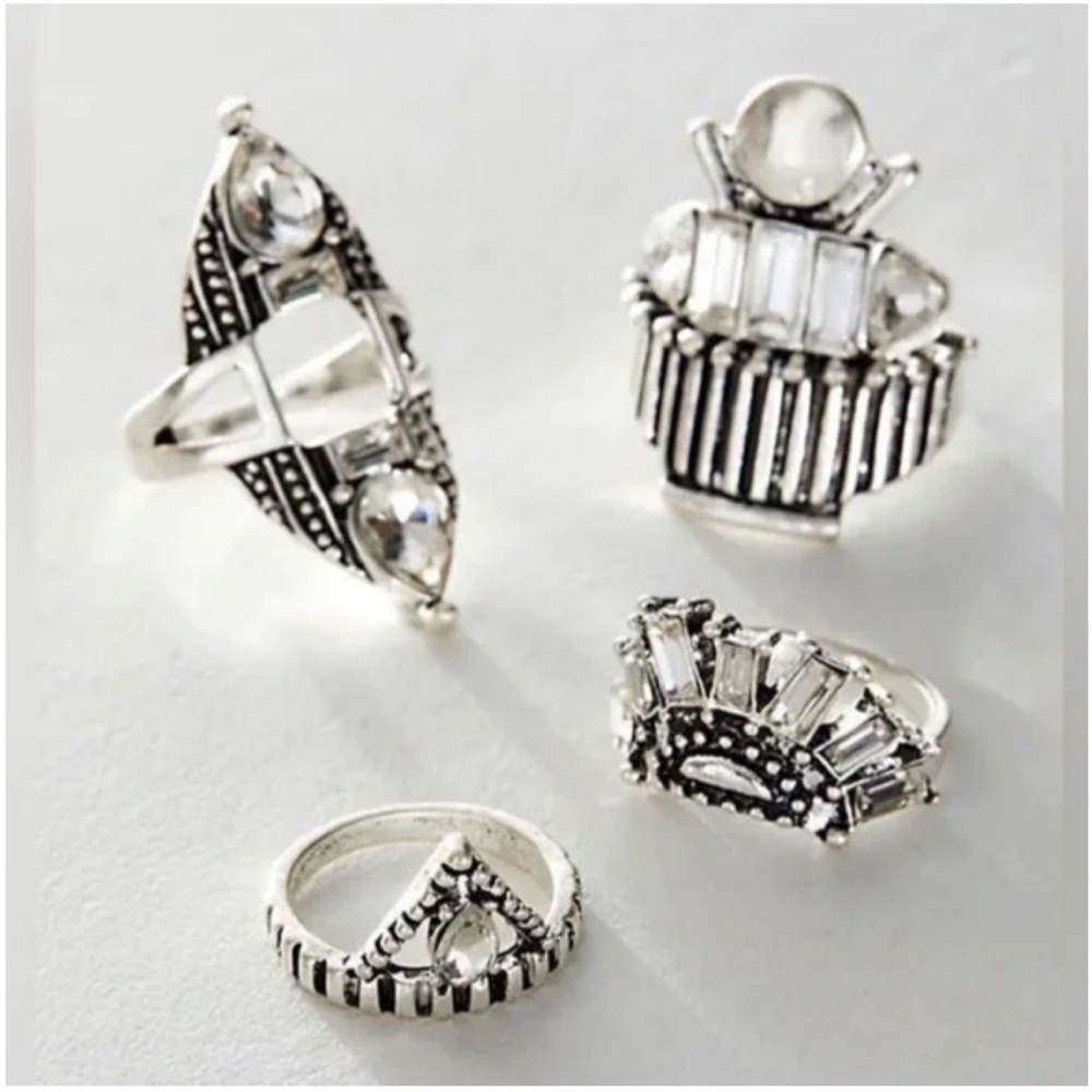 NWT Free People Rhapsody Ring Set in Silver